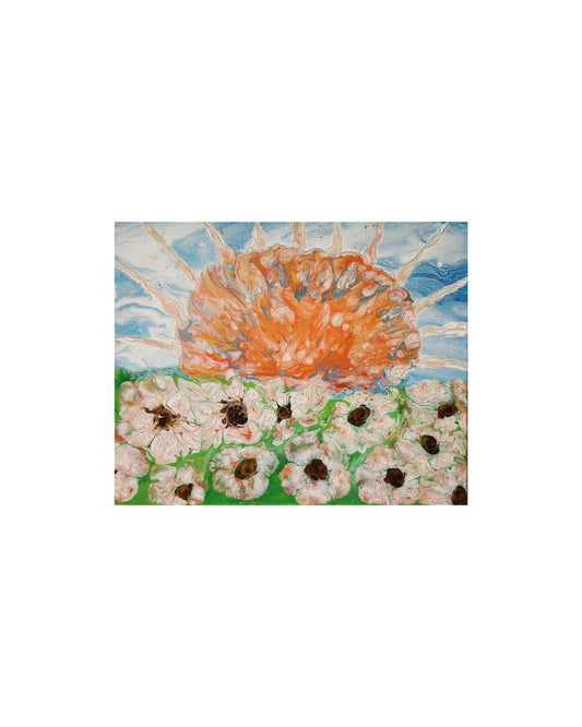 Blazing Poppies - 16 x 20" Original | Fluid Art Landscape