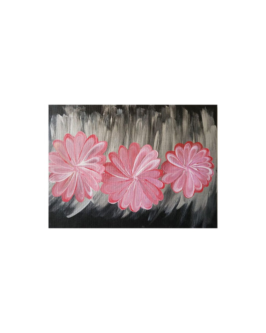 Daisies Dancing In the Dark - 12 x 16" Original | Playful Floral Art