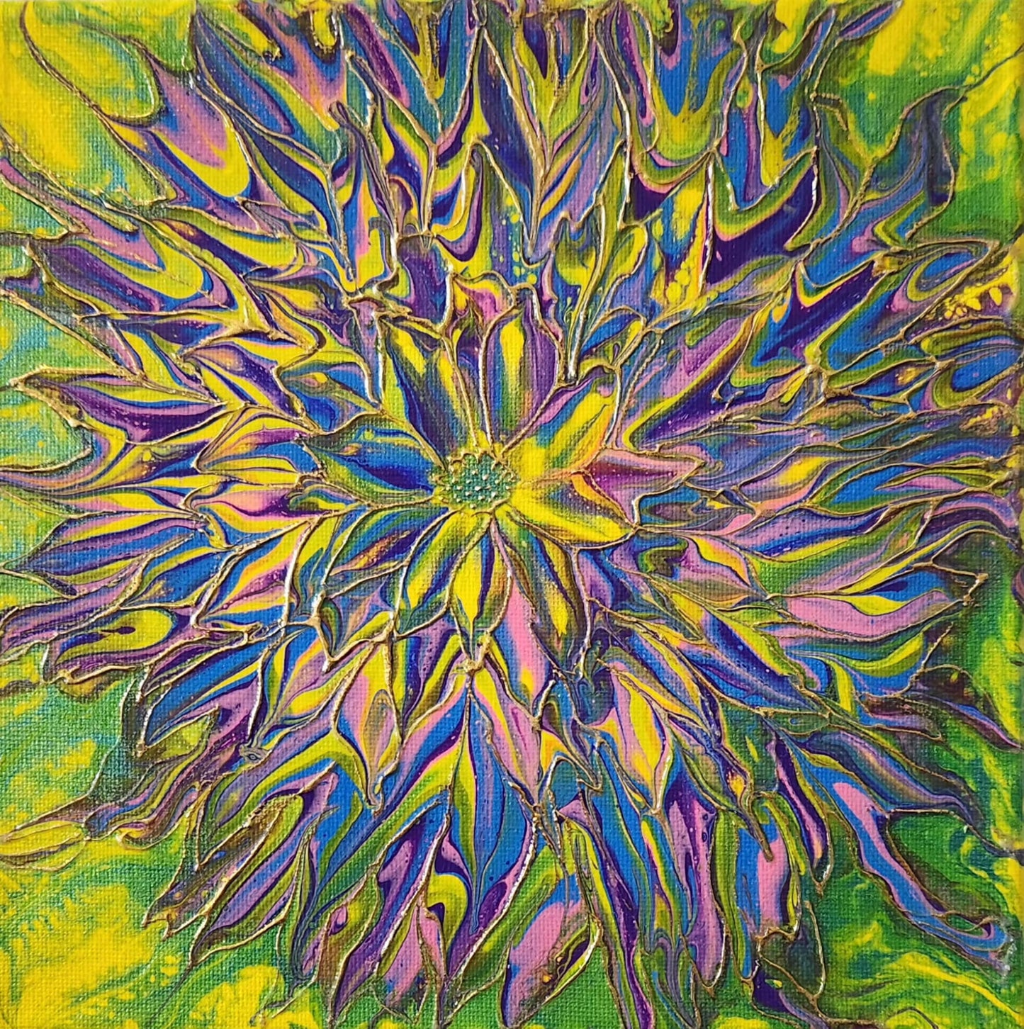 Daisy Dimensions - 8 x 8" Original | Multidimensional Daisy Art