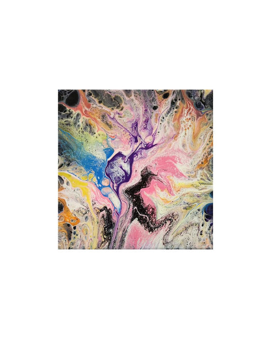 Dancing Delight - 8 x 8" Original | Joyful Fluid Art