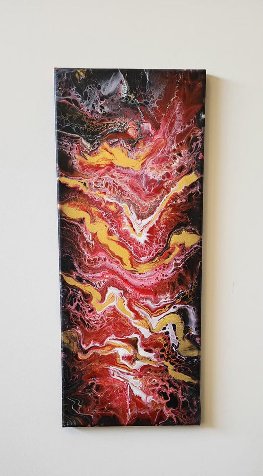 Dragon's Descent - 8 x 20" Original | Asian Dragon Fluid Art