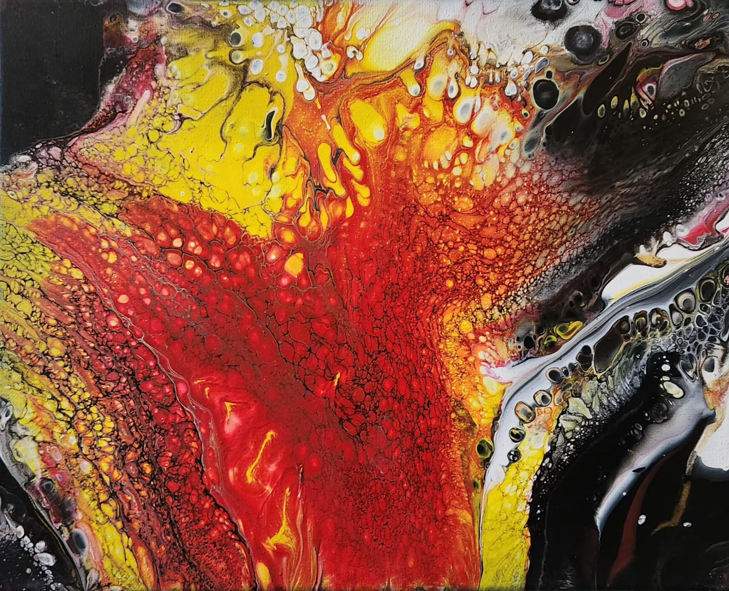 Eternal Flame - 11 x 14" Original | Fiery Fluid Art