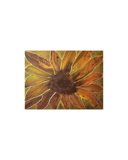 Harvest Glow - 12 x 16" Original | Golden Floral Fluid Art