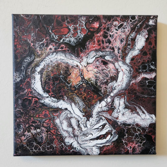 Nothing But Bones - 8 x 8" Original | Soul-Deep Love Fluid Art