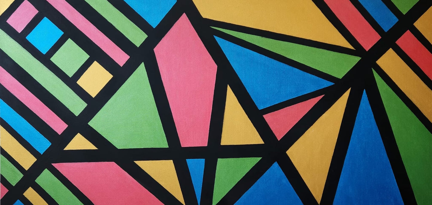 Overcoming Perfection - 24 x 48" Original | Bold Geometric Metallic Art