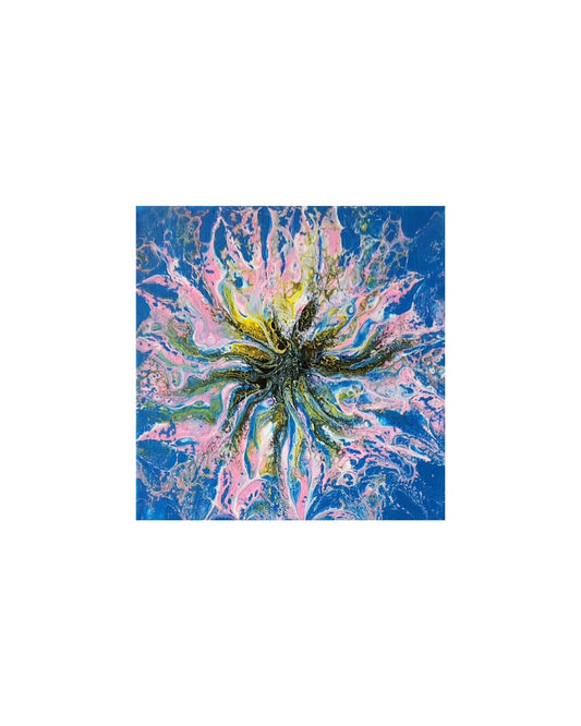 Radiant Vortex - 8 x 8" Original | Dynamic Swirling Fluid Art