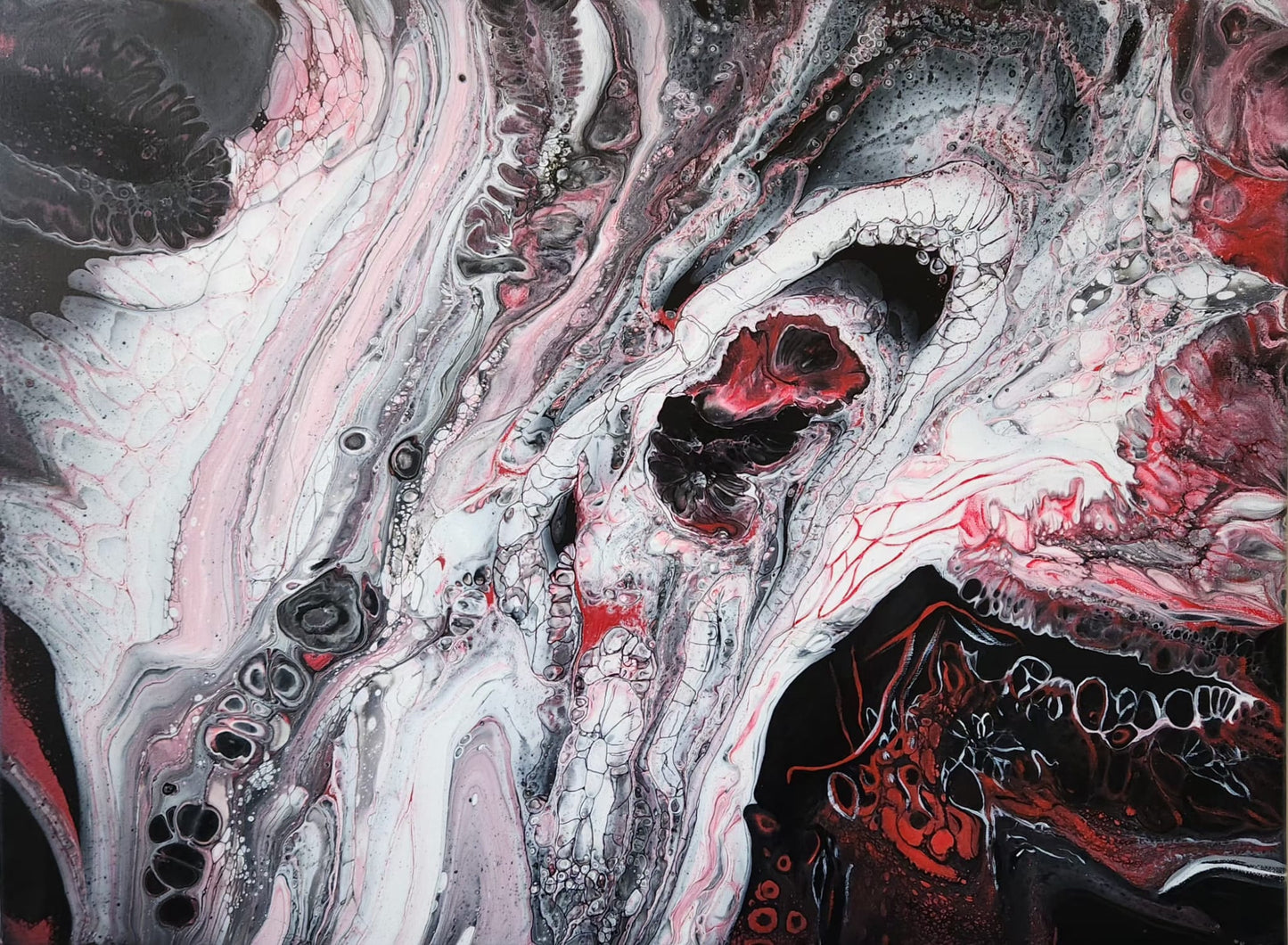 Screaming Into the Abyss - 18 x 24" Original | Intense Emotional Fluid Art