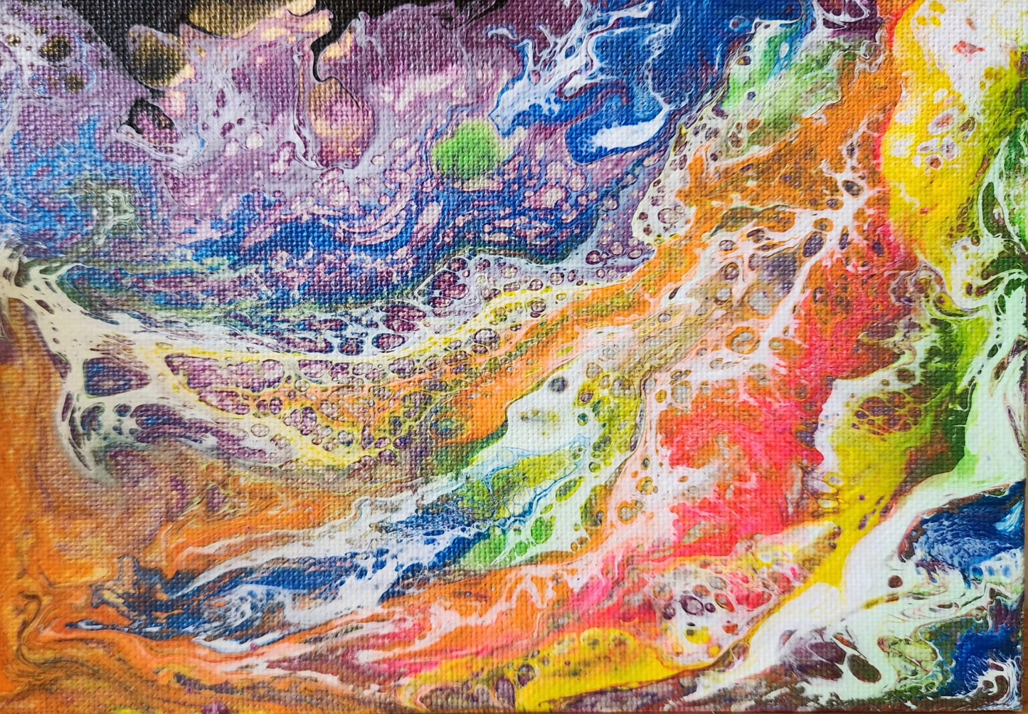 The Dragon Nebula - 5 x 7" Original | Cosmic Dragon Fluid Art