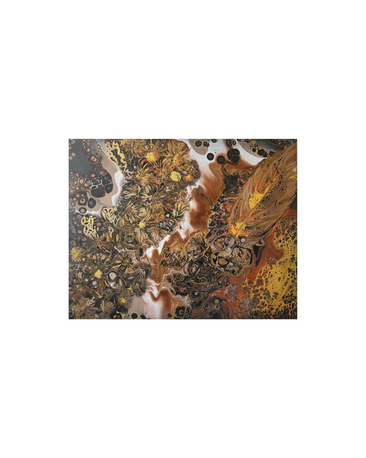 The Shaman - 16 x 20" Original | Earthy Metallic Fluid Art