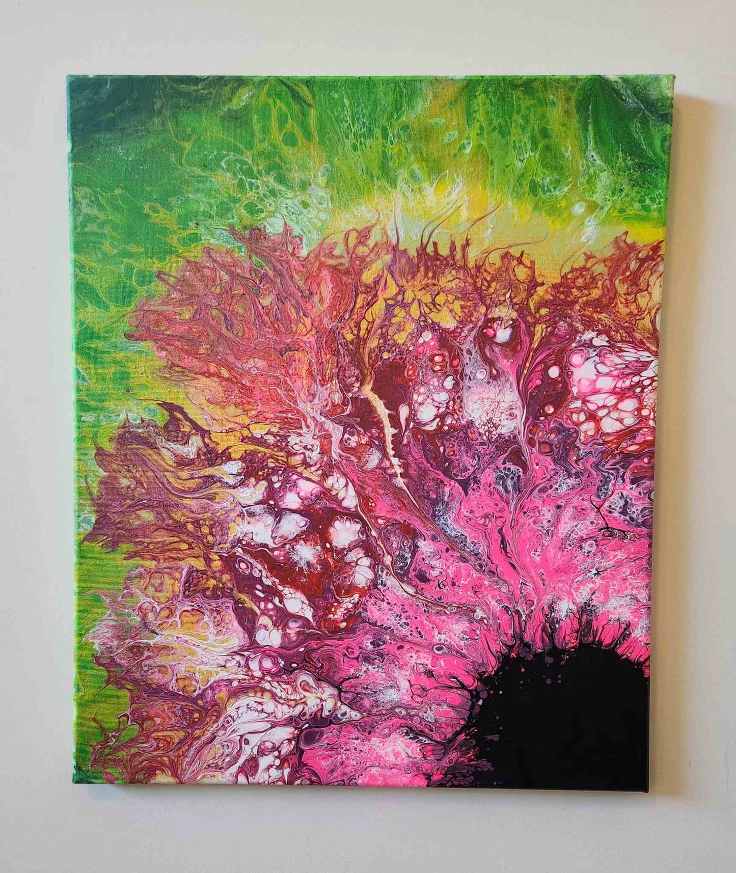 Nature's Radiance - 16 x 20" Original | Vibrant Spring Fluid Art