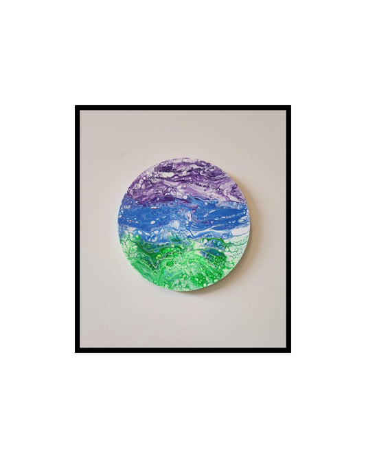 A Whole New World - 12" Round Original | Vibrant Cosmic Fluid Art