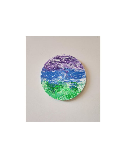 A Whole New World - 12" Round Original | Vibrant Cosmic Fluid Art