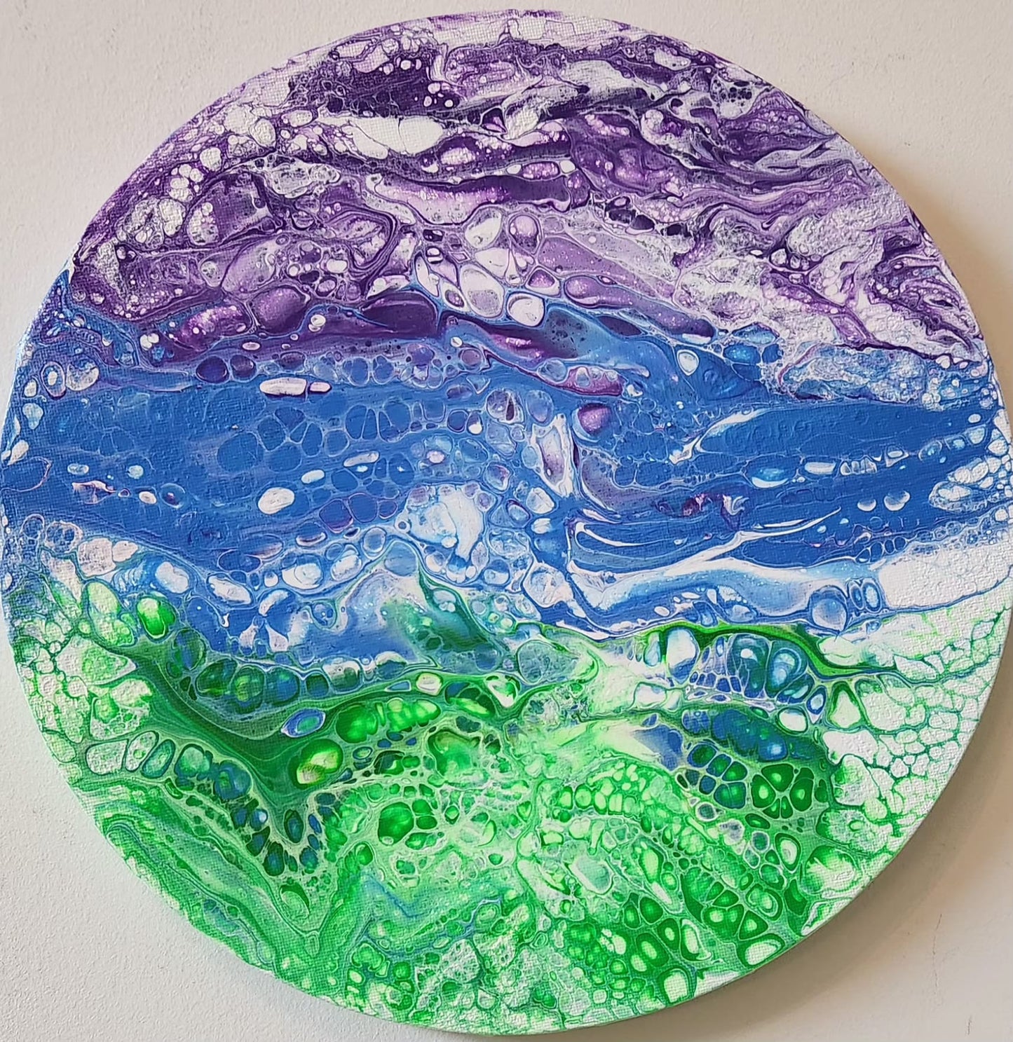 A Whole New World - 12" Round Original | Vibrant Cosmic Fluid Art