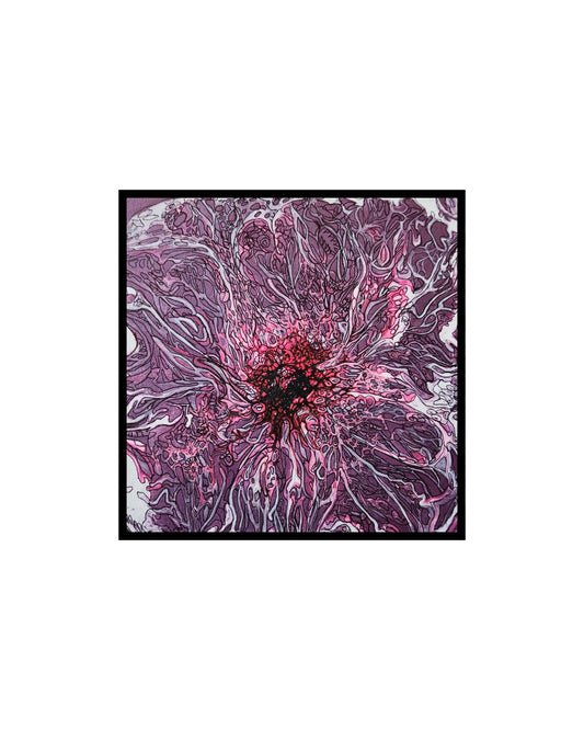 Amethyst Burst - 8 x 8" Original | Metallic Amethyst Floral Art