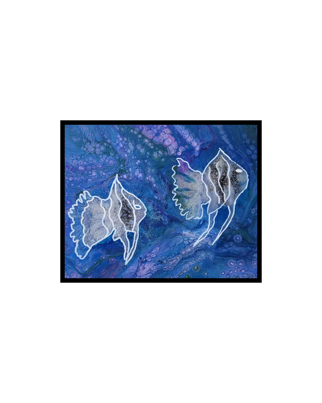 Angel Fish Reverie - 8 x 10" Original | Pearlescent Aquatic Art