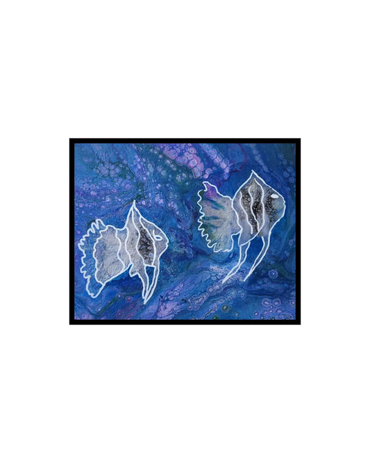 Angel Fish Reverie - 8 x 10" Original | Pearlescent Aquatic Art
