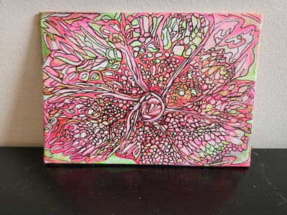 Aurora's Beauty - 5 x 7" Original | Neon Glow Fluid Art