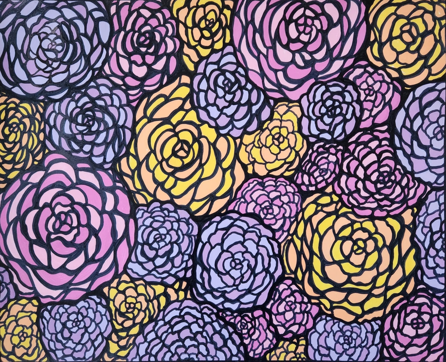 Bouquet of Dreams - 14 x 17" Original | Vibrant Floral Abstract Art