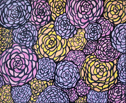 Bouquet of Dreams - 14 x 17" Original | Vibrant Floral Abstract Art