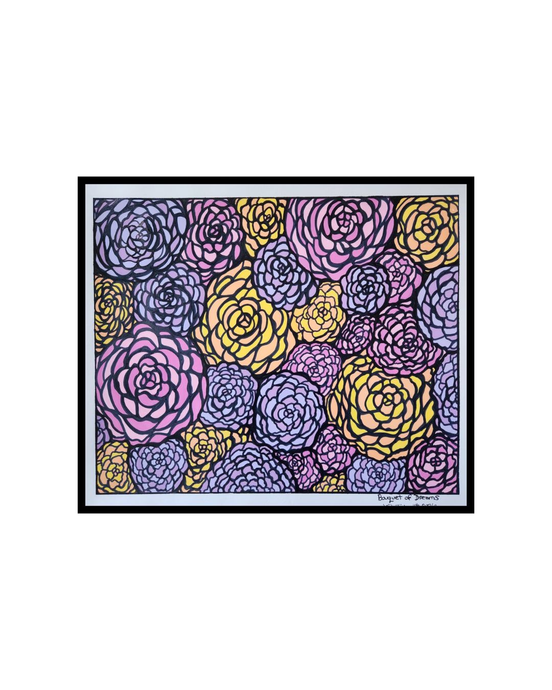 Bouquet of Dreams - 14 x 17" Original | Vibrant Floral Abstract Art
