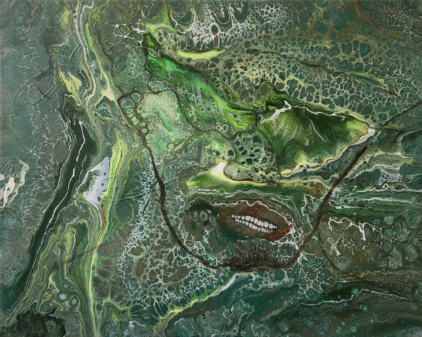 Camo Vibes - 16 x 20" Original | Personal Tribute Fluid Art