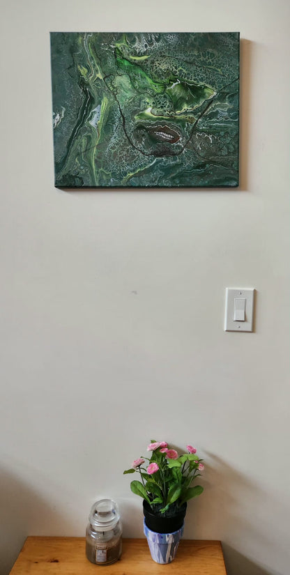 Camo Vibes - 16 x 20" Original | Personal Tribute Fluid Art