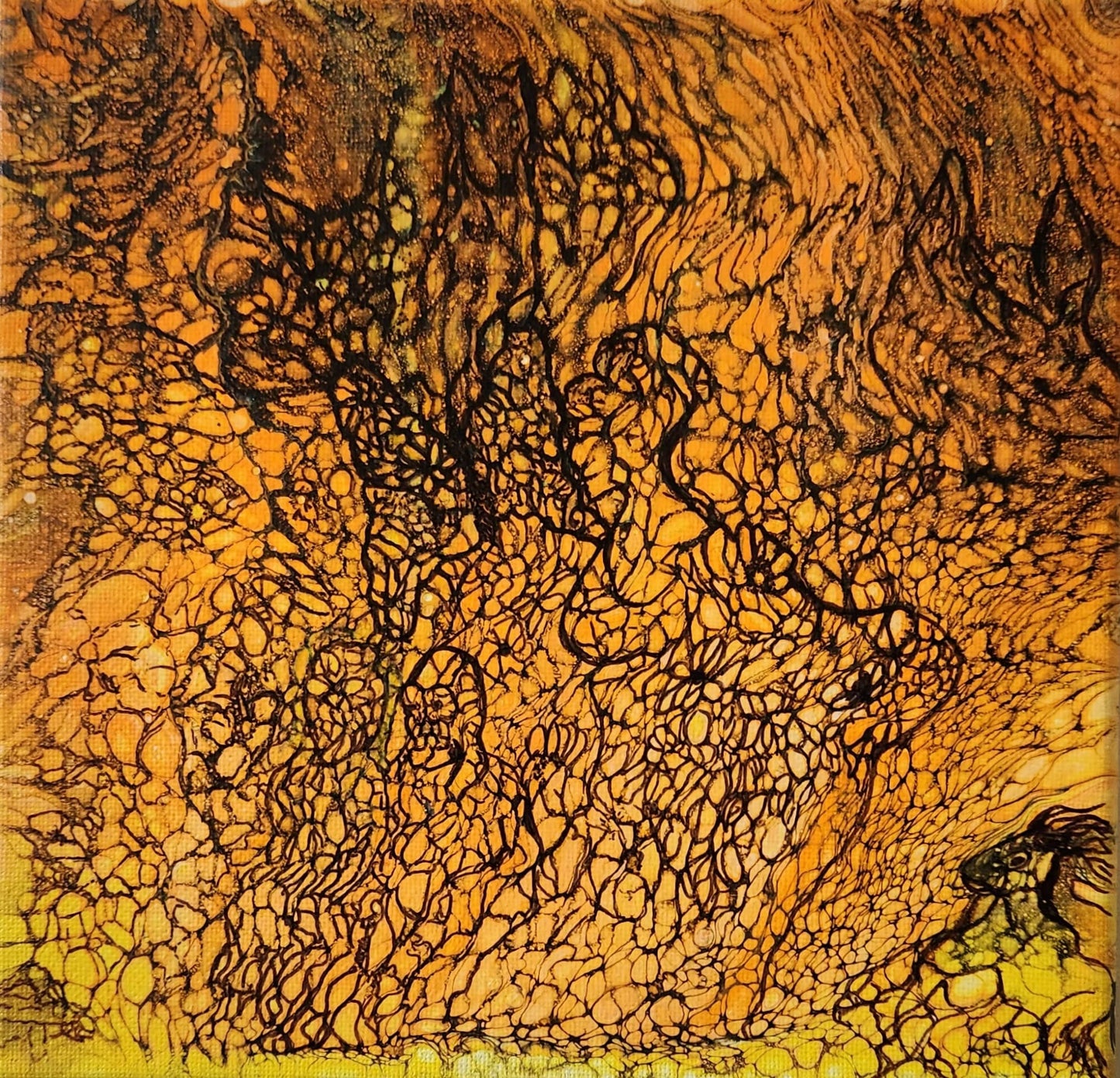 Can You See Me? - 8 x 8" Original | Interactive Hidden Image Fluid Art