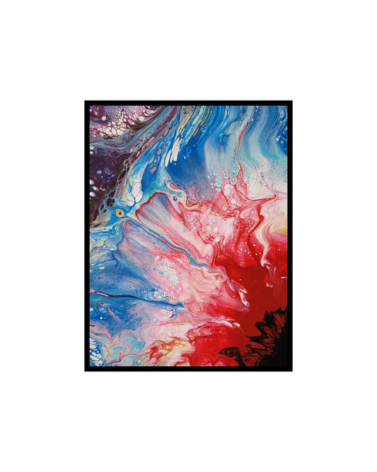 Cosmic Inferno - 11 x 14" Original | Fiery Cosmic Fluid Art