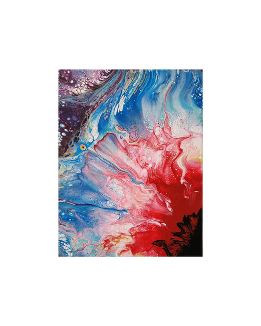 Cosmic Inferno - 11 x 14" Original | Fiery Cosmic Fluid Art