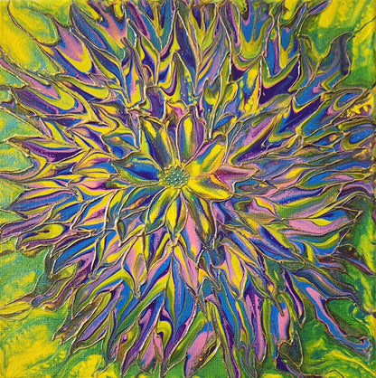 Daisy Dimensions - 8 x 8" Original | Multidimensional Daisy Art