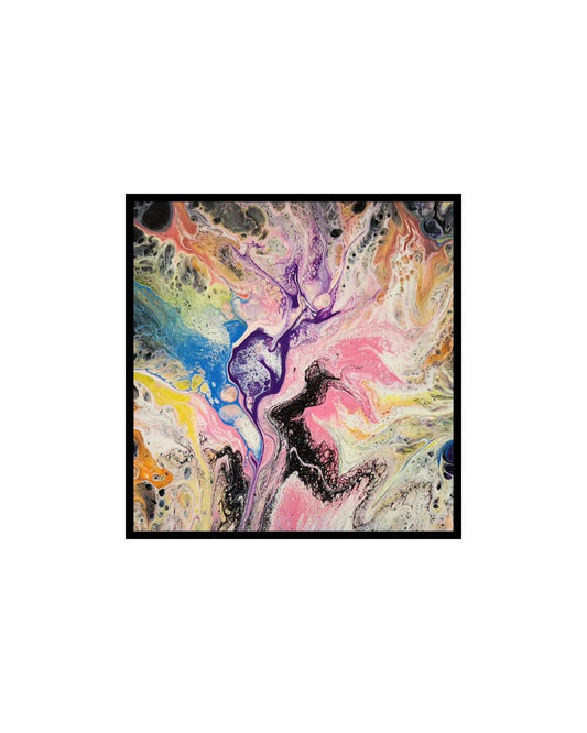 Dancing Delight - 8 x 8" Original | Joyful Fluid Art