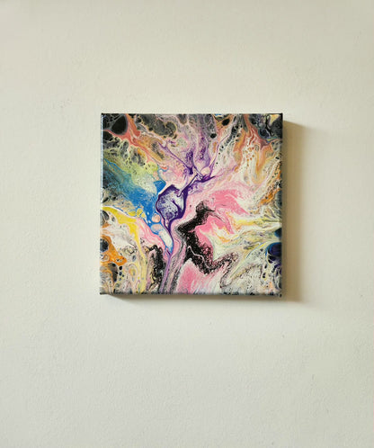 Dancing Delight - 8 x 8" Original | Joyful Fluid Art