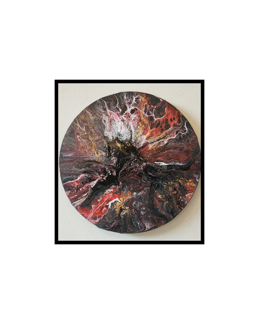 Dark Horse - 12" Round Original | Powerful Fluid Art