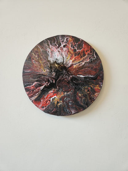 Dark Horse - 12" Round Original | Powerful Fluid Art