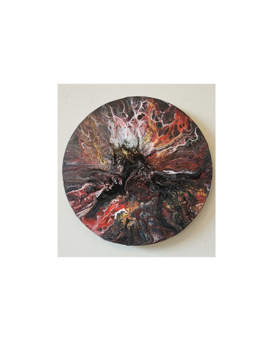 Dark Horse - 12" Round Original | Powerful Fluid Art