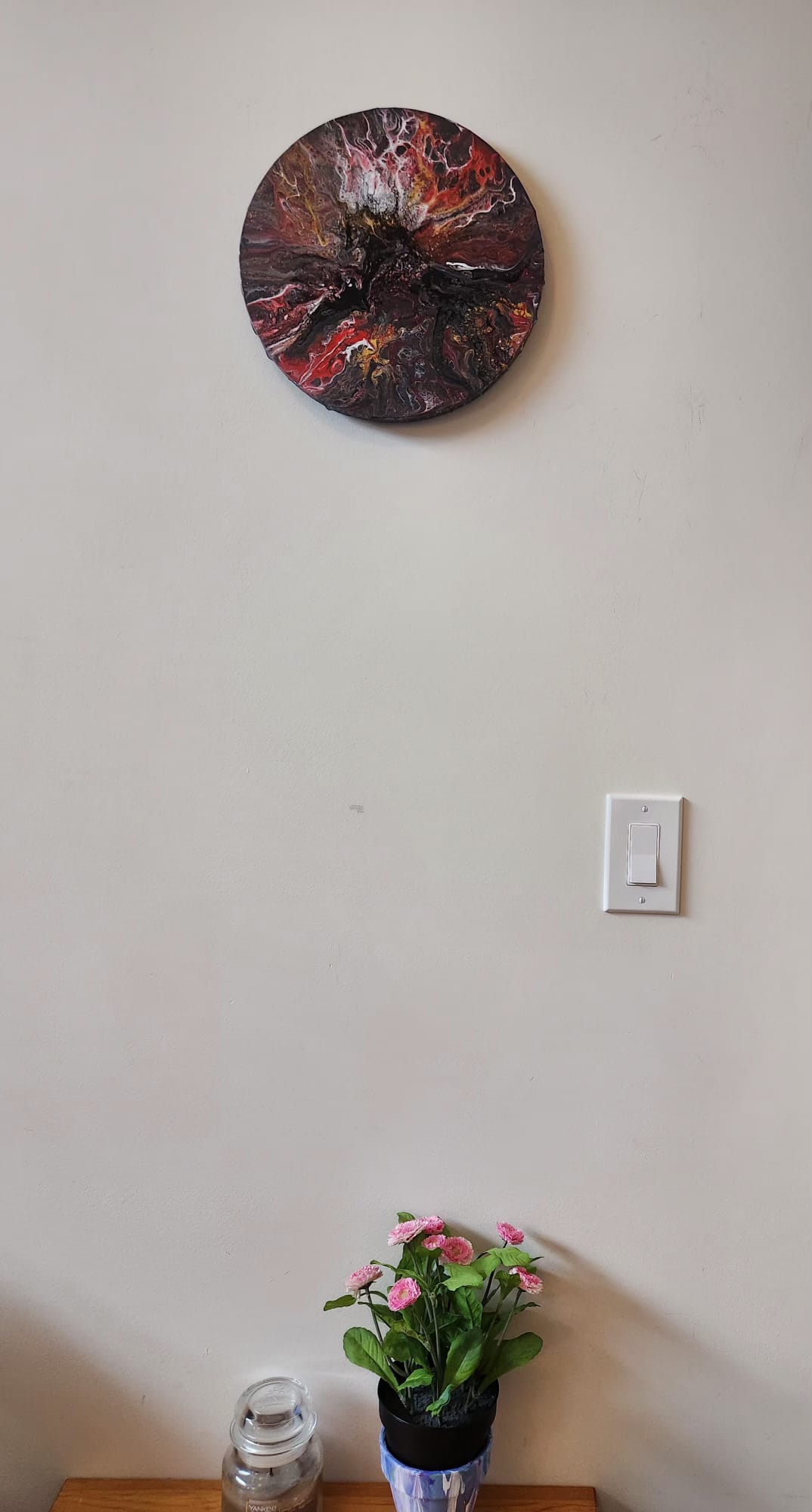 Dark Horse - 12" Round Original | Powerful Fluid Art