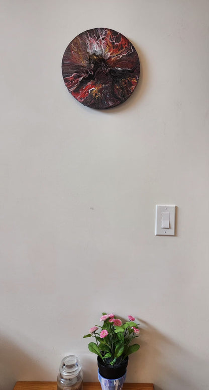 Dark Horse - 12" Round Original | Powerful Fluid Art