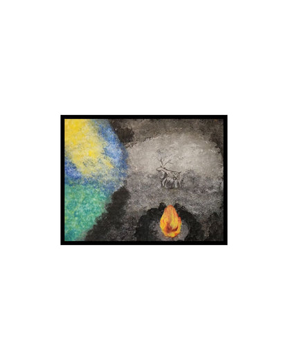 Distracted by Shadows - 11 x 14" Original | Plato's Cave Inspired Art