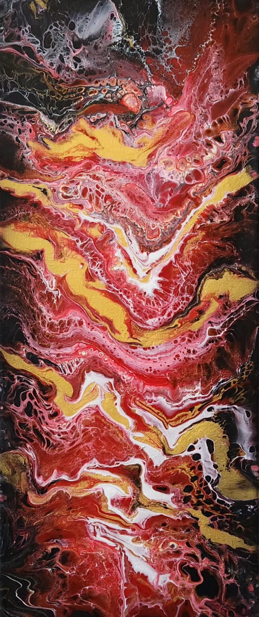 Dragon's Descent - 10 x 20" Original | Asian Dragon Fluid Art