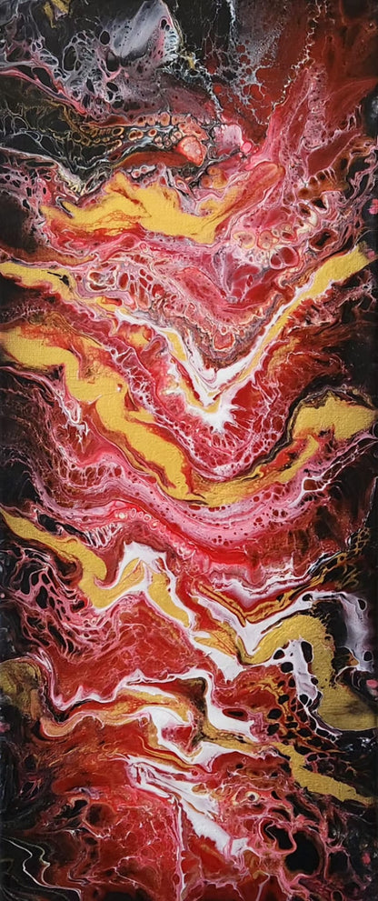 Dragon's Descent - 10 x 20" Original | Asian Dragon Fluid Art
