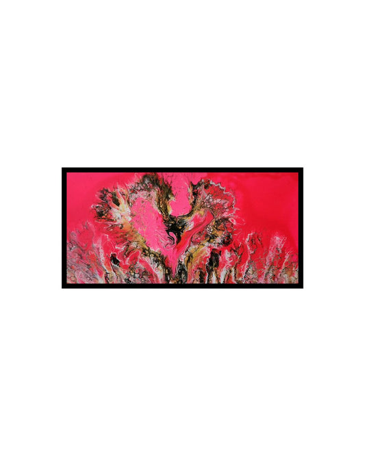 Dragon's Kiss - 12 x 24" Original | Passionate Neon Dragon Fluid Art