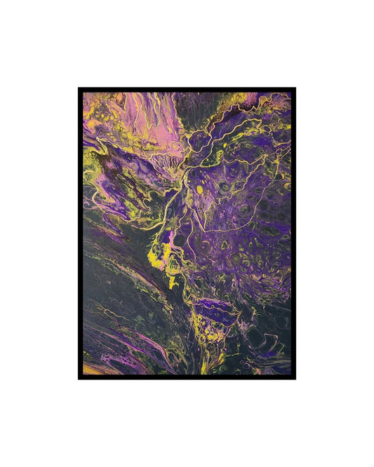 Dragon’s Shade - 18 x 24" Original | Mythical Cool Fluid Art with Gold Leaf