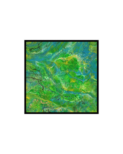 Emerald Serenity - 8 x 8" Original | Calm Green Fluid Art