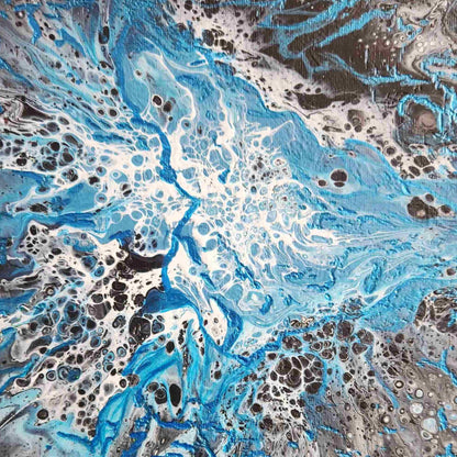 Energetic Splash 8x8" Original Acrylic on Canvas