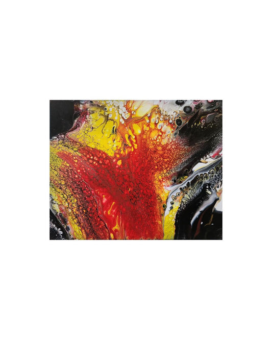 Eternal Flame - 11 x 14" Original | Fiery Fluid Art