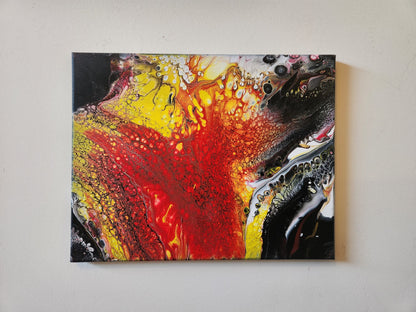 Eternal Flame - 11 x 14" Original | Fiery Fluid Art