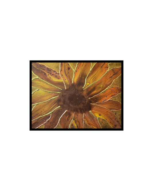 Harvest Glow - 12 x 16" Original | Golden Floral Fluid Art