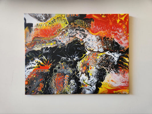 Hell's Fury - 16 x 20" Original | Bold Dynamic Fluid Art