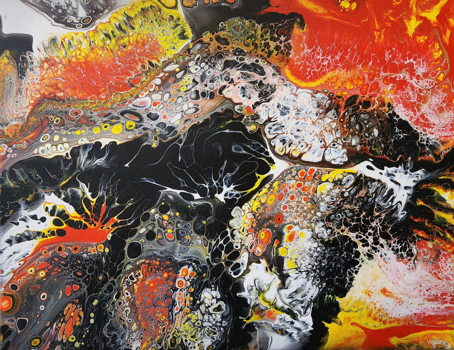 Hell's Fury - 16 x 20" Original | Bold Dynamic Fluid Art