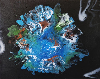 Humanities Cradle - 8 x 10" Original | Earth from Space Fluid Art